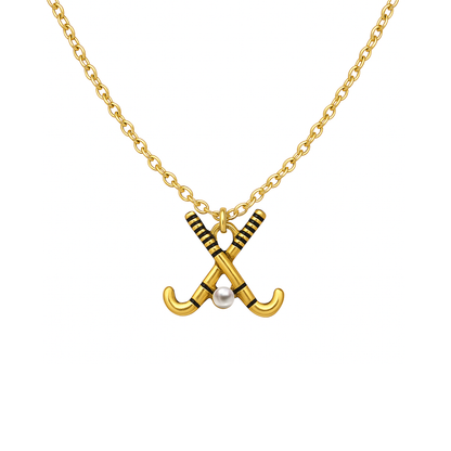 Field Hockey Sticks Pearl Necklace