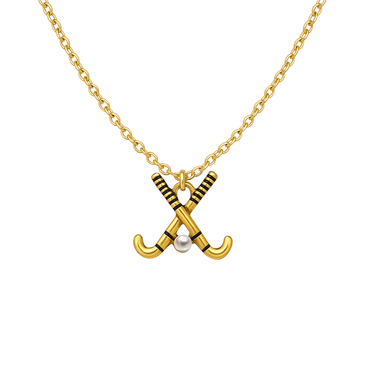 Field Hockey Sticks Pearl Necklace