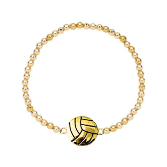 Volleyball 14k Gold Beaded Bracelets