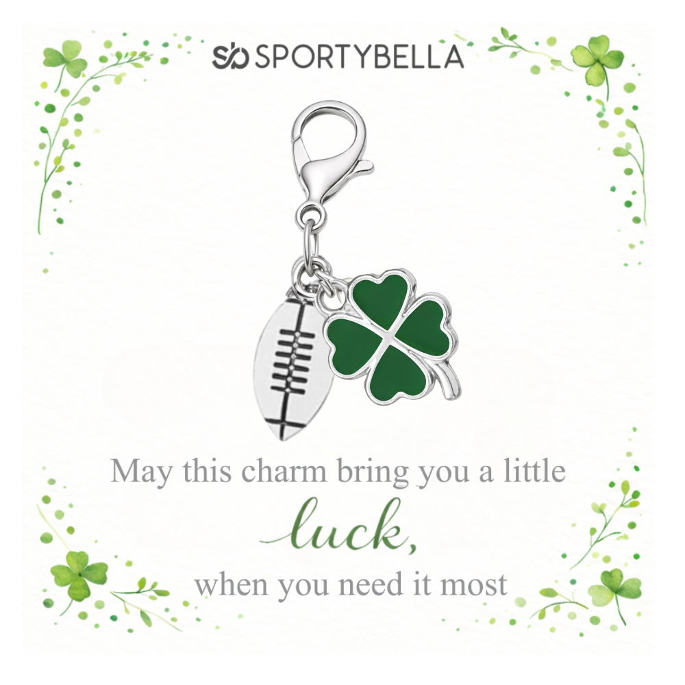 Sports Four Leaf Clover Lucky Clip on Charm