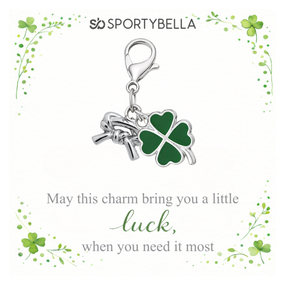 Sports Four Leaf Clover Lucky Clip on Charm