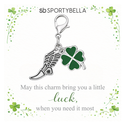 Sports Four Leaf Clover Lucky Clip on Charm