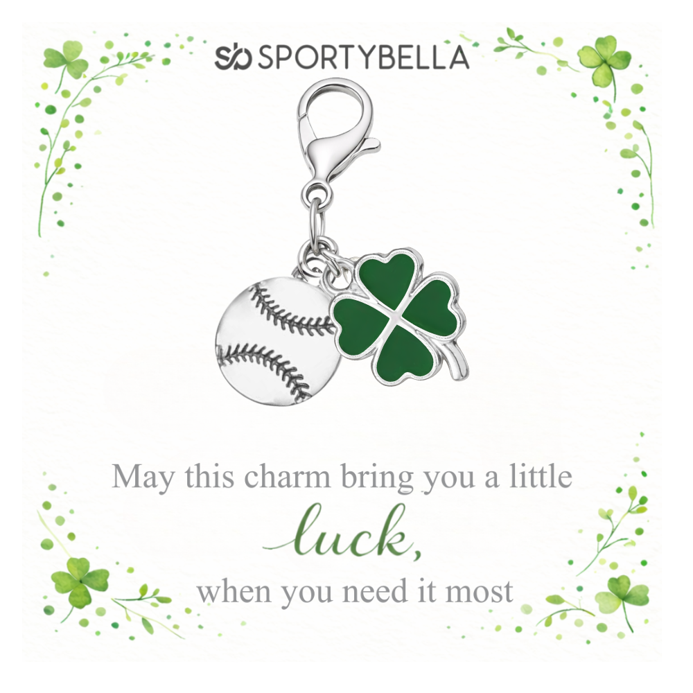 Sports Four Leaf Clover Lucky Clip on Charm