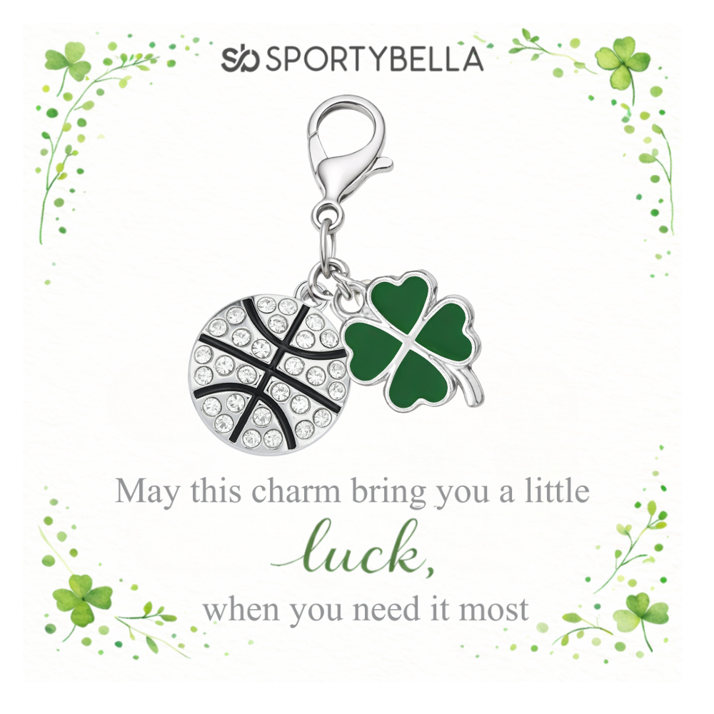 Sports Four Leaf Clover Lucky Clip on Charm