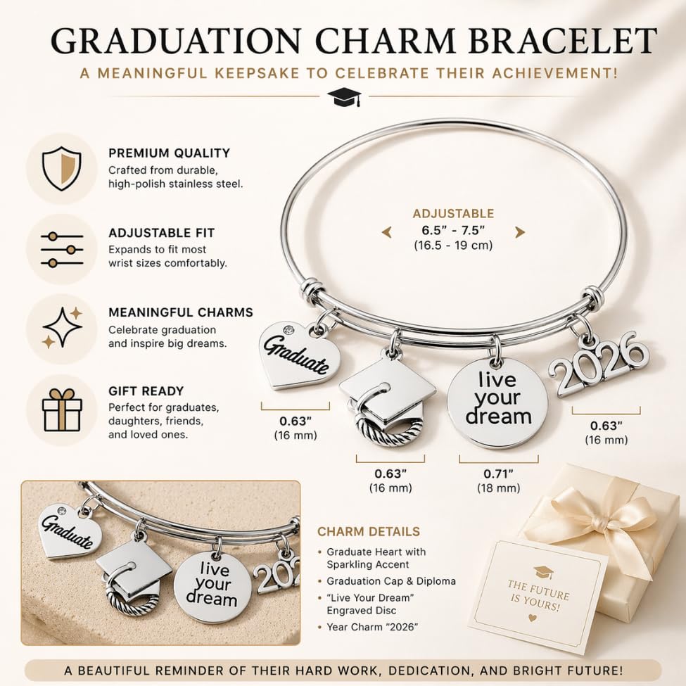 2026 Graduation Bracelet - Live Your Dreams