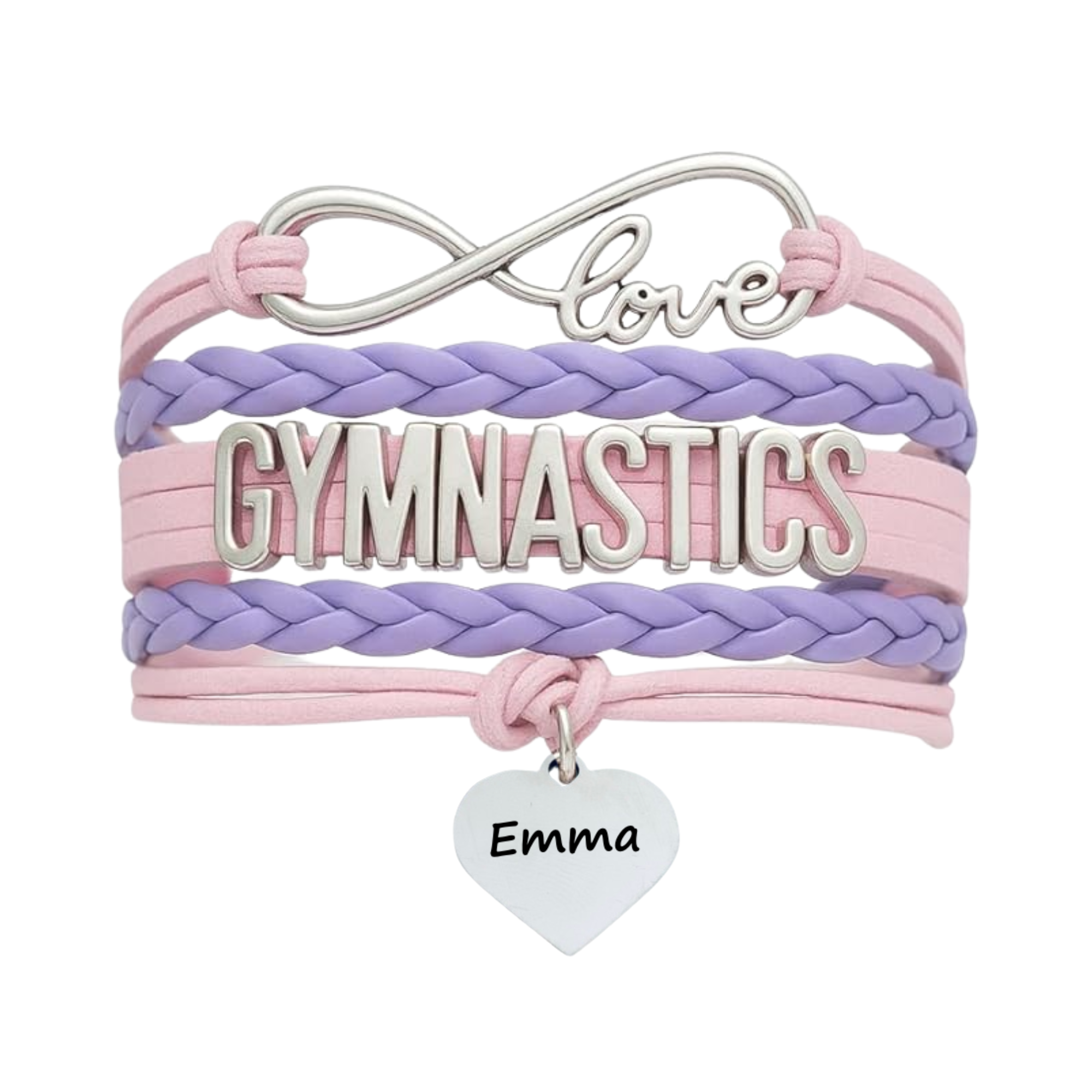 Personalized Engraved Gymnastics Infinity Bracelet- Pick Color