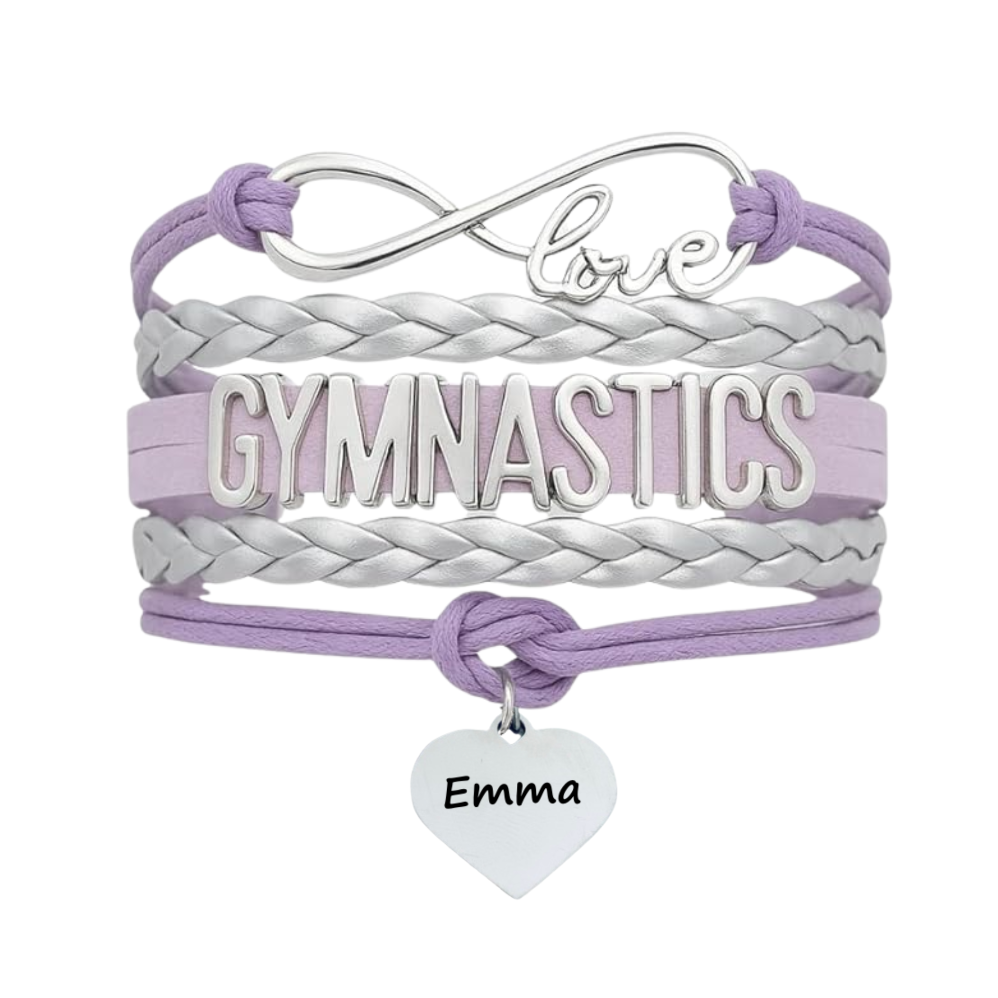 Personalized Engraved Gymnastics Infinity Bracelet- Pick Color