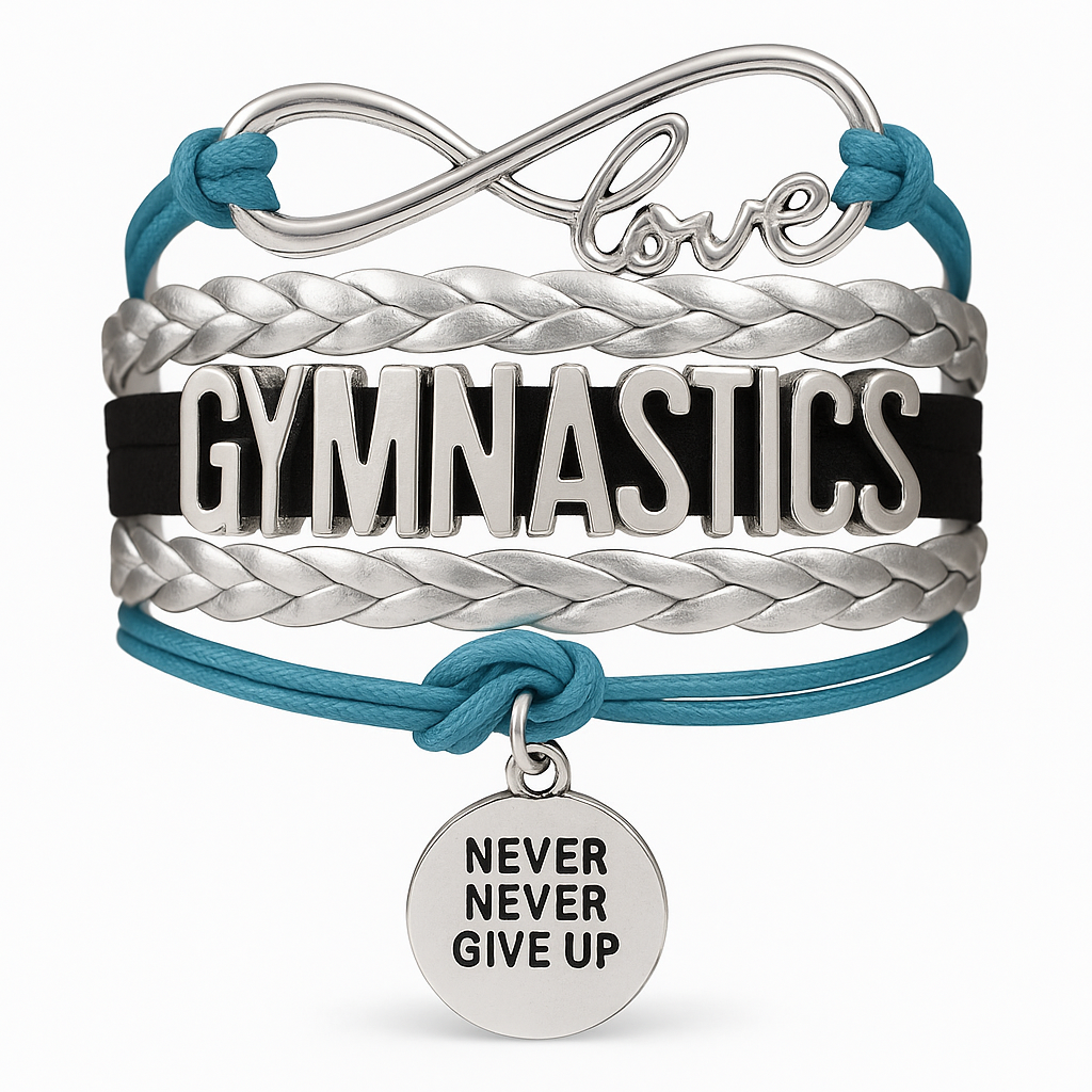 Gymnastics Never Give Up Infinity Bracelet- 13 Colors