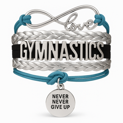 Gymnastics Never Give Up Infinity Bracelet- 13 Colors