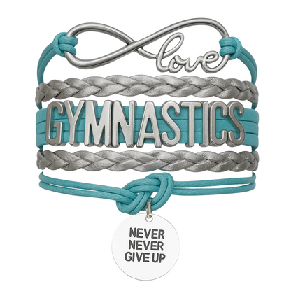 Gymnastics Never Give Up Infinity Bracelet- 13 Colors
