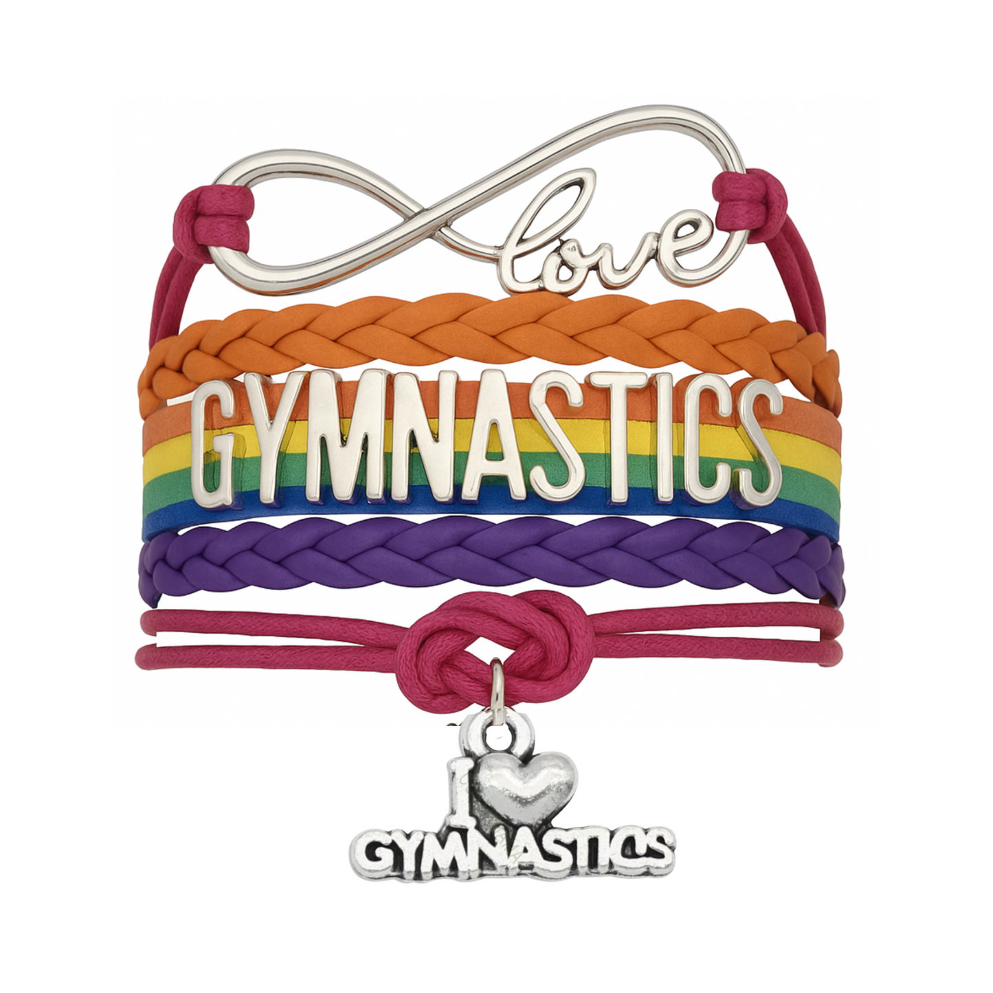 Girls Love Gymnastics Bracelet - Pick Colors