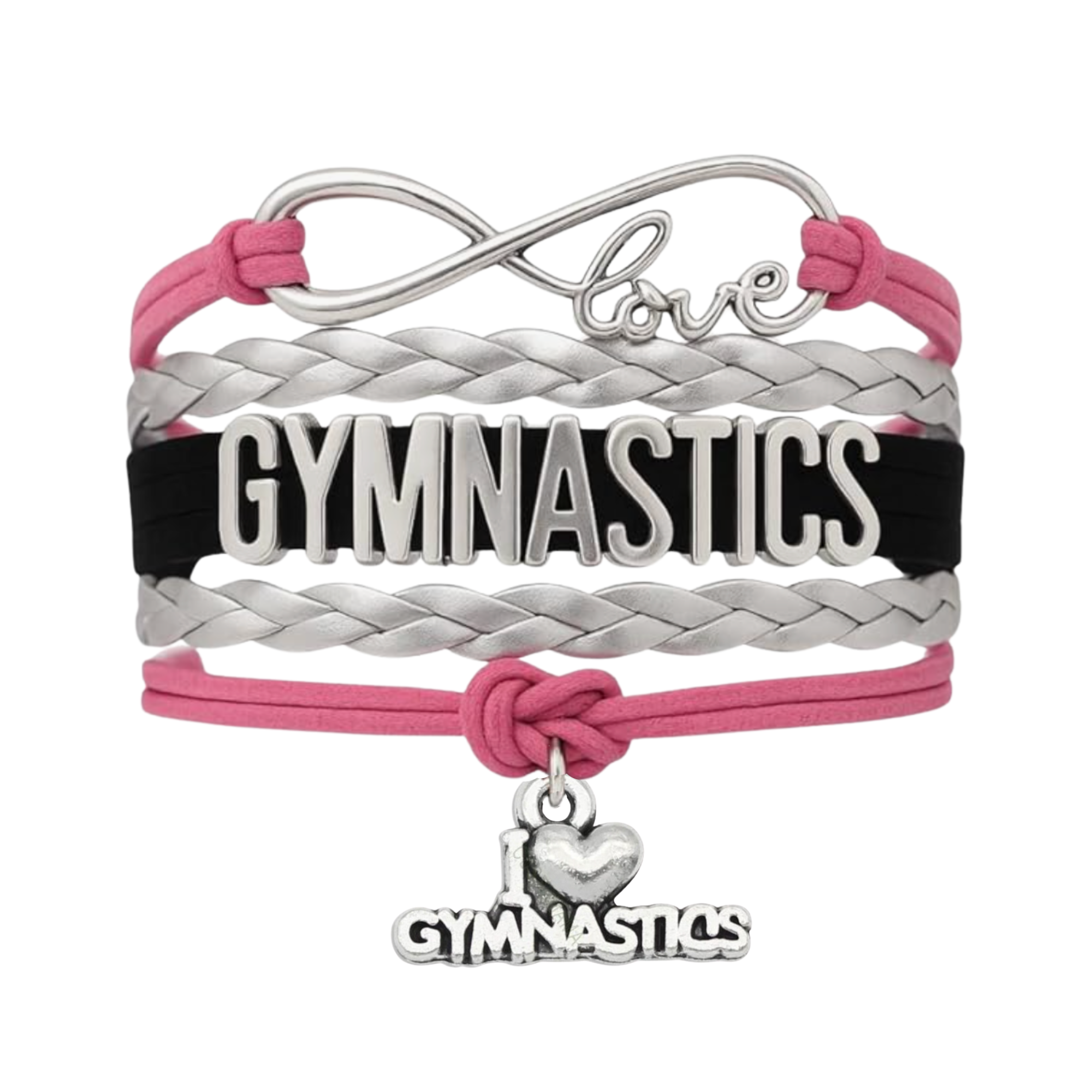 Girls Love Gymnastics Bracelet - Pick Colors