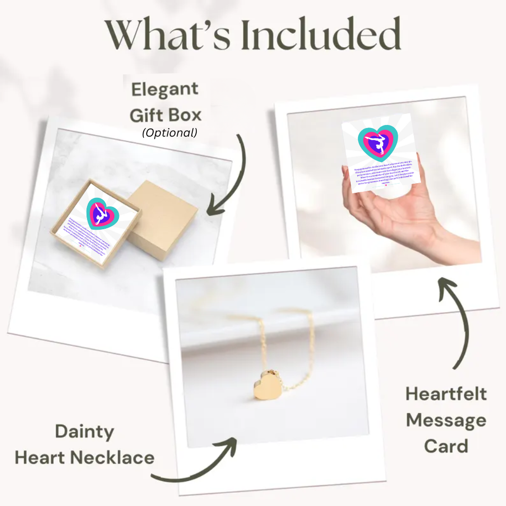 Gymnastics Heart Initial Necklace