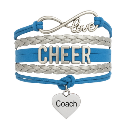 Cheer Coach Infinity Bracelet - Pick Colors & Charms