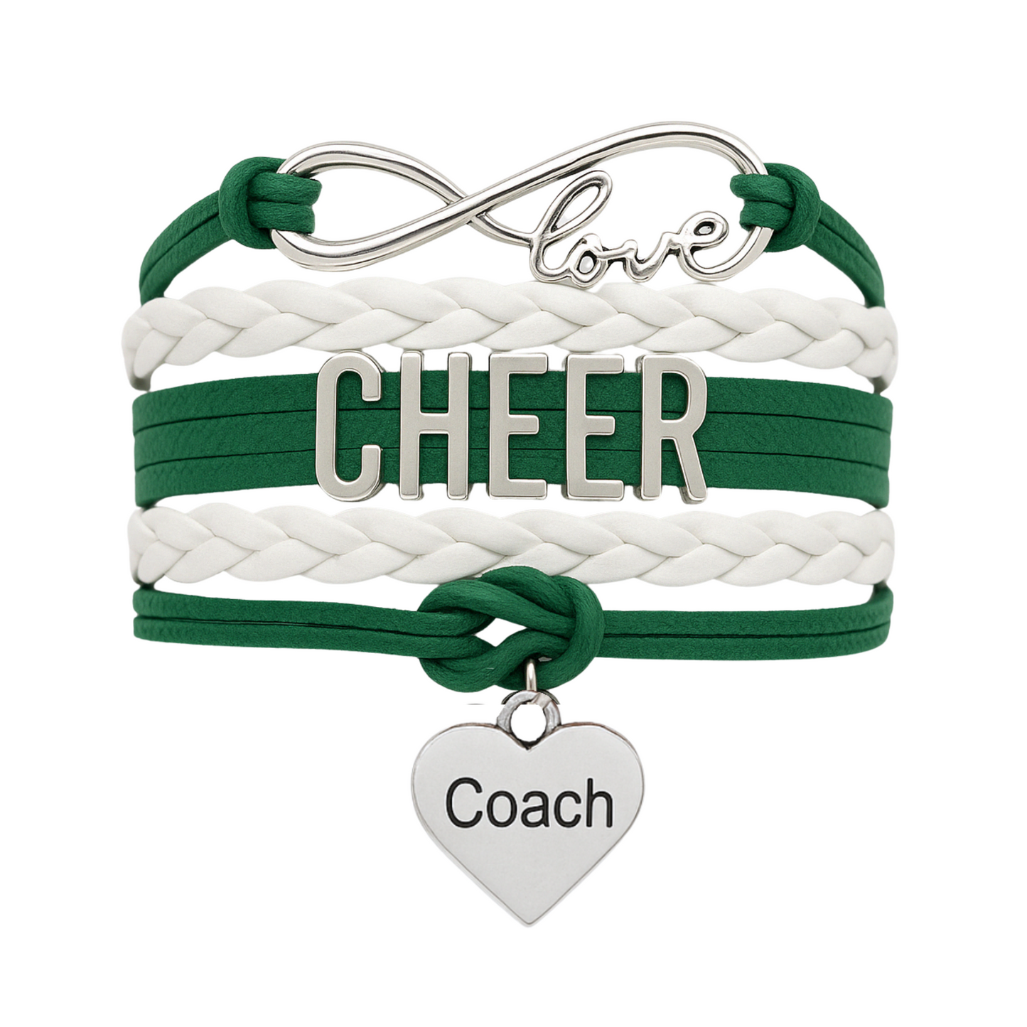 Cheer Coach Infinity Bracelet - Pick Colors & Charms