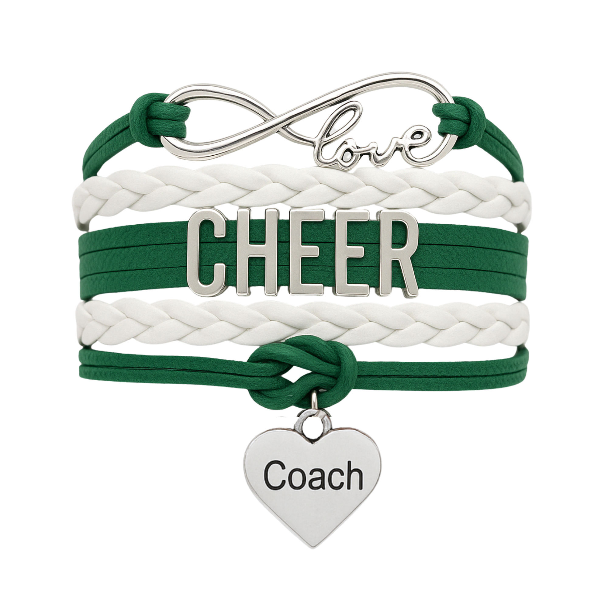 Cheer Coach Infinity Bracelet - Pick Colors & Charms