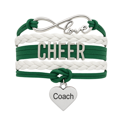 Cheer Coach Infinity Bracelet - Pick Colors & Charms