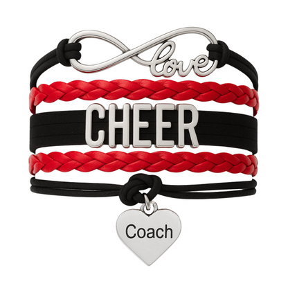 Cheer Coach Infinity Bracelet - Pick Colors & Charms