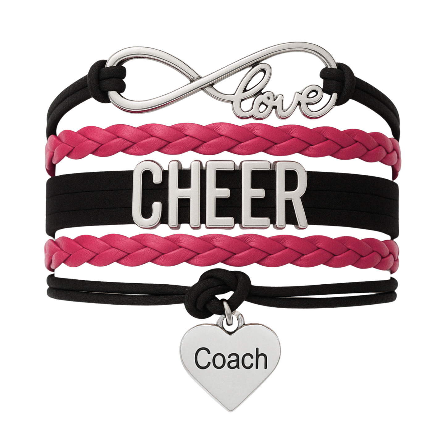 Cheer Coach Infinity Bracelet - Pick Colors & Charms