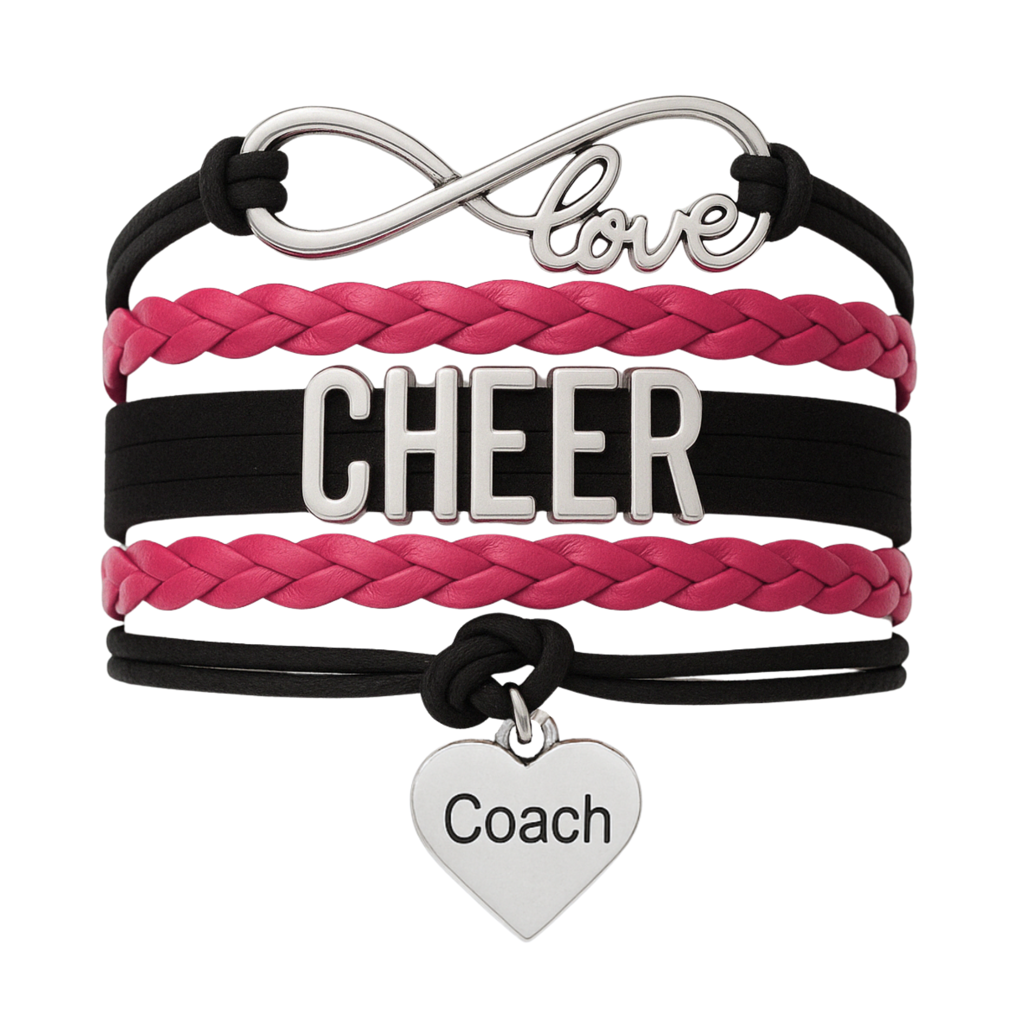 Cheer Coach Infinity Bracelet - Pick Colors & Charms