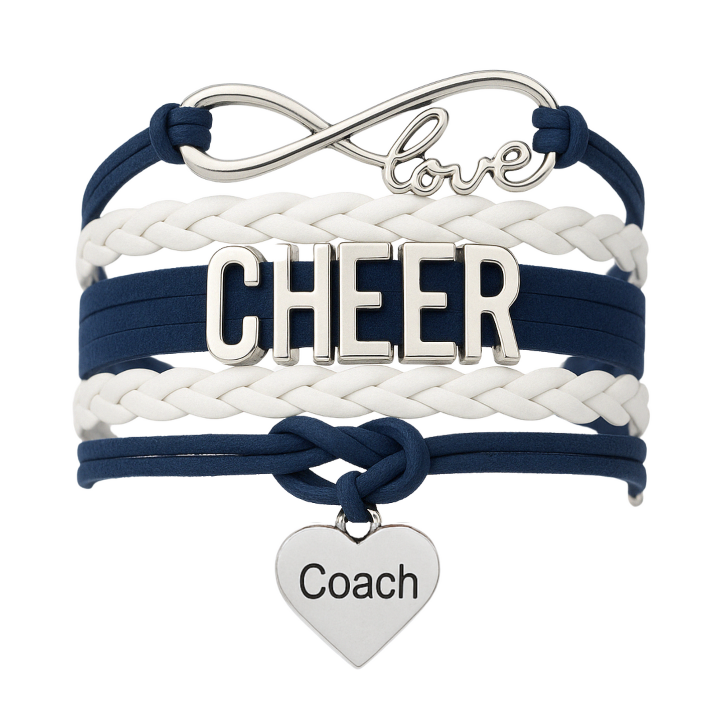 Cheer Coach Infinity Bracelet - Pick Colors & Charms