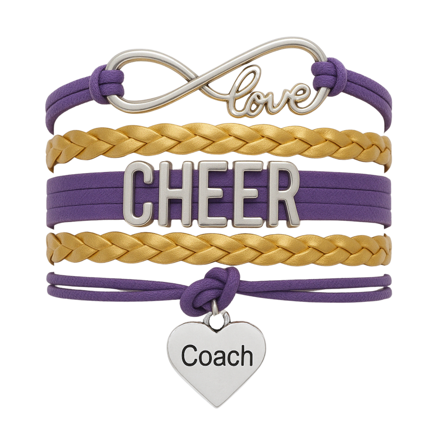 Cheer Coach Infinity Bracelet - Pick Colors & Charms