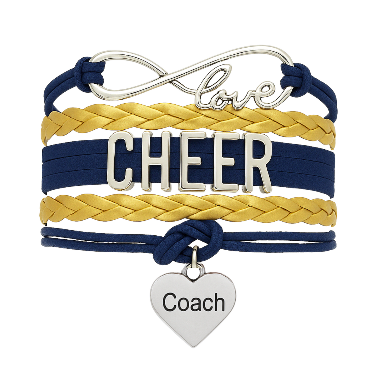 Cheer Coach Infinity Bracelet - Pick Colors & Charms