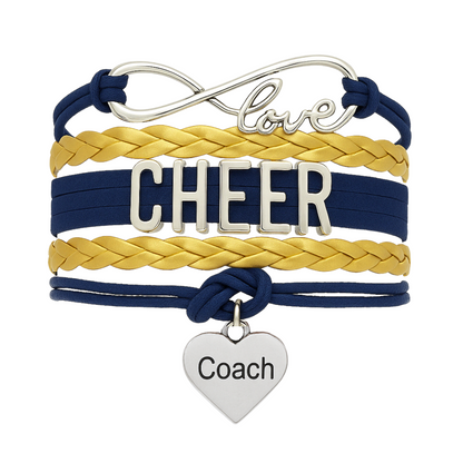 Cheer Coach Infinity Bracelet - Pick Colors & Charms