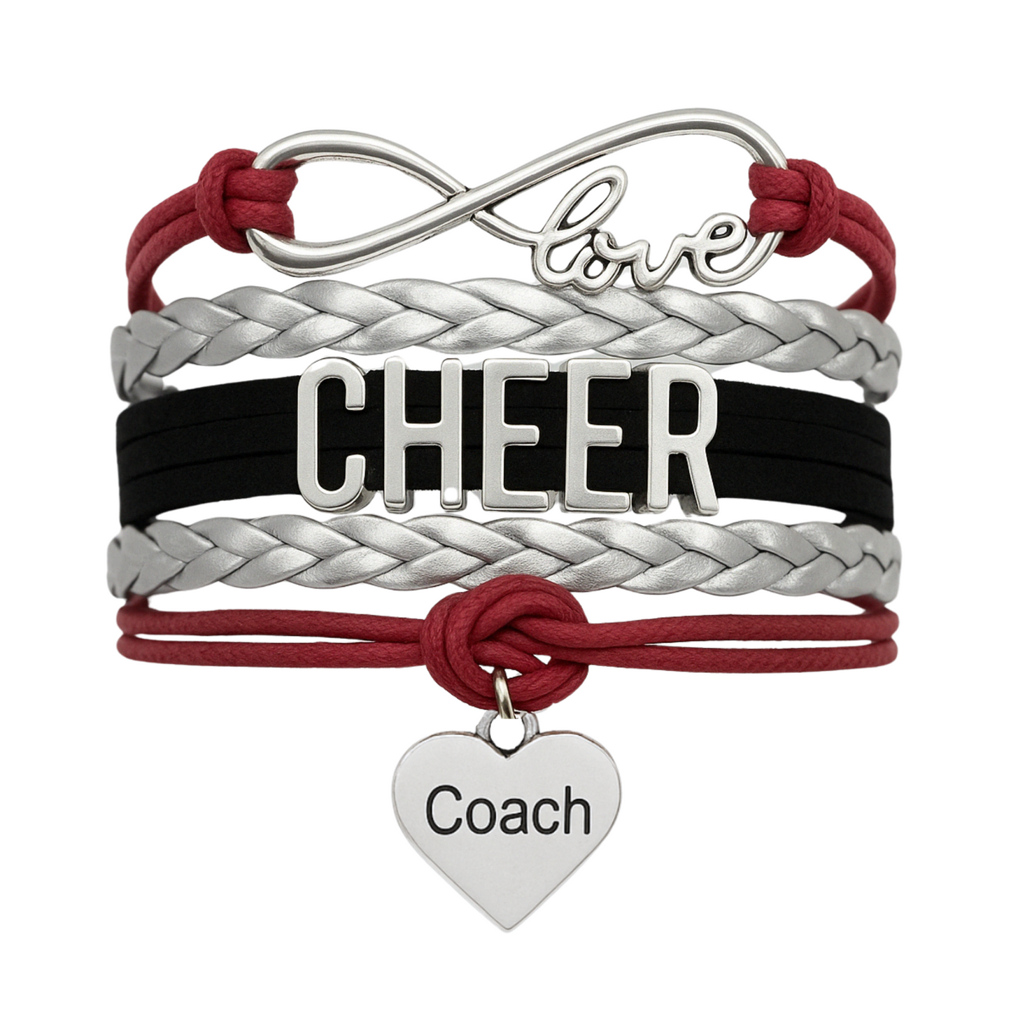Cheer Coach Infinity Bracelet - Pick Colors & Charms