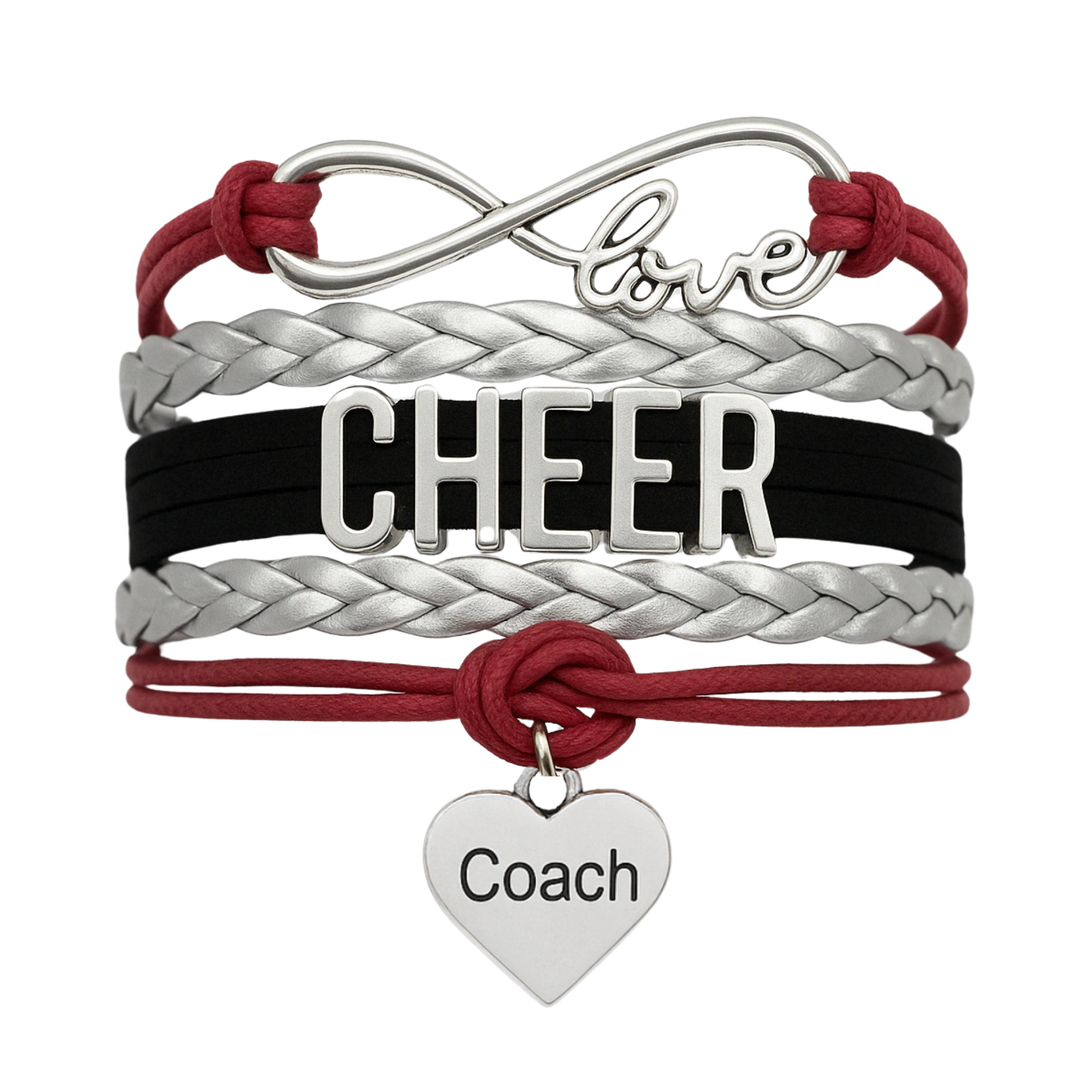 Cheer Coach Infinity Bracelet - Pick Colors & Charms