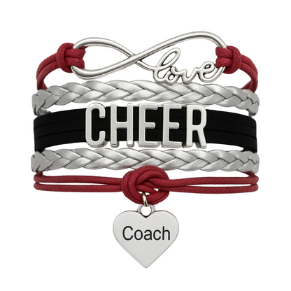 Cheer Coach Infinity Bracelet - Pick Colors & Charms
