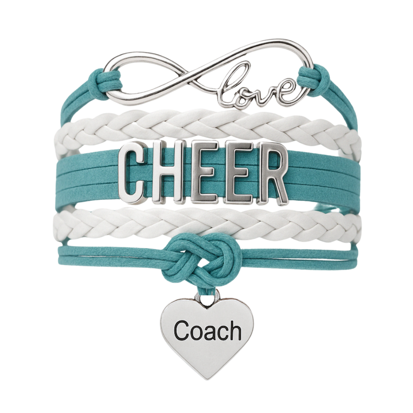 Cheer Coach Infinity Bracelet - Pick Colors & Charms