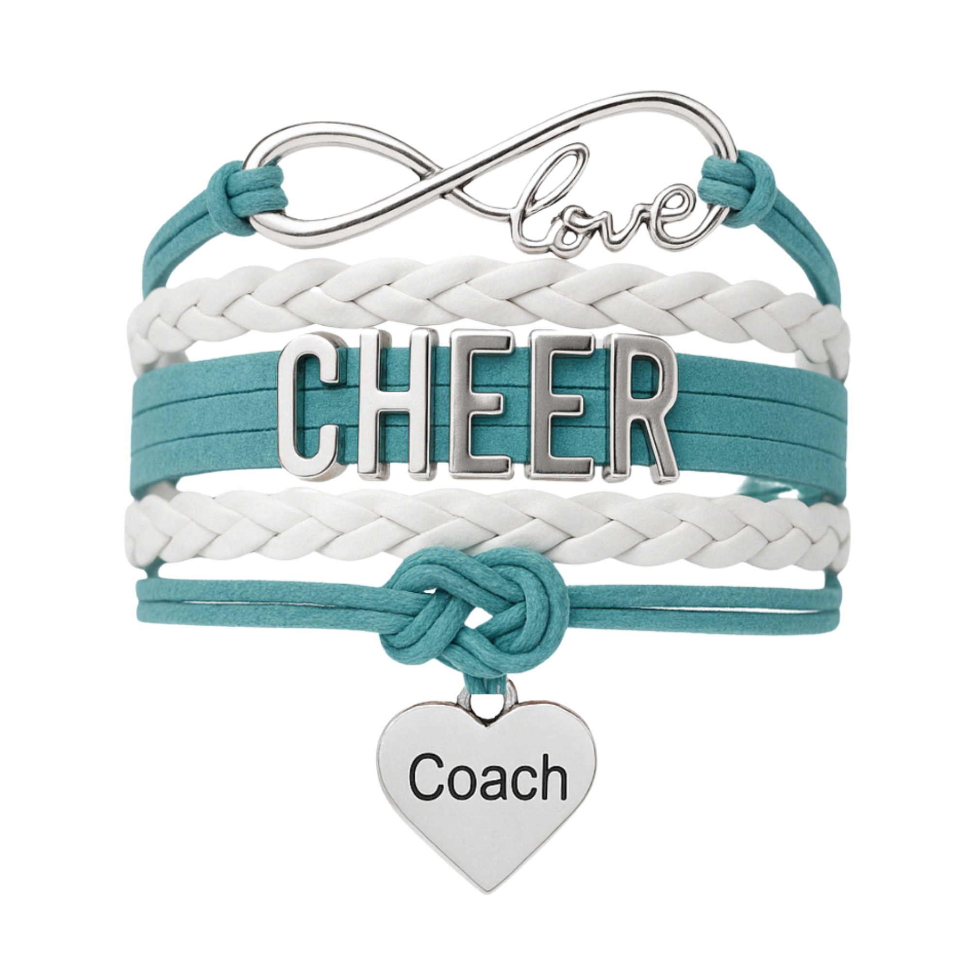Cheer Coach Infinity Bracelet - Pick Colors & Charms