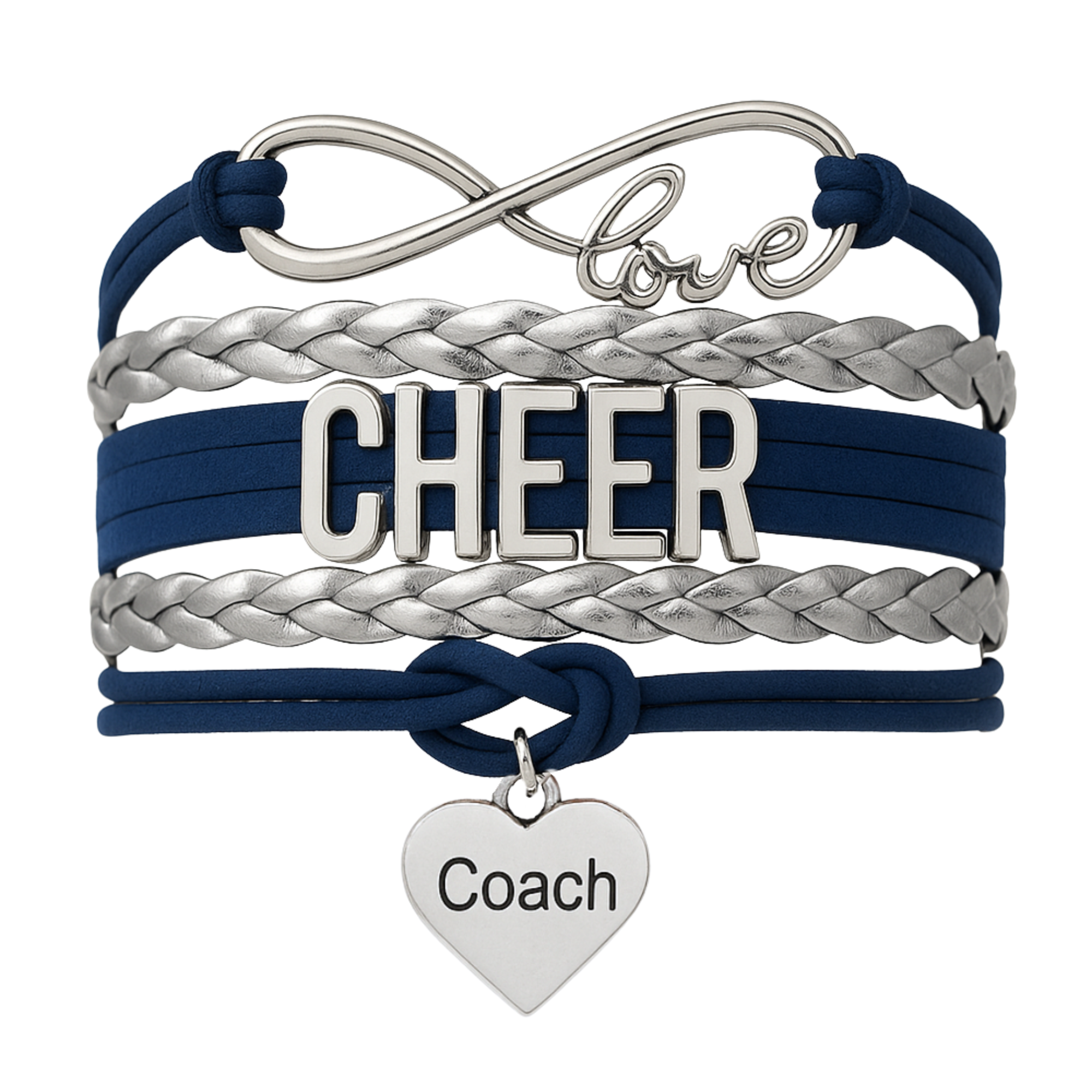 Cheer Coach Infinity Bracelet - Pick Colors & Charms