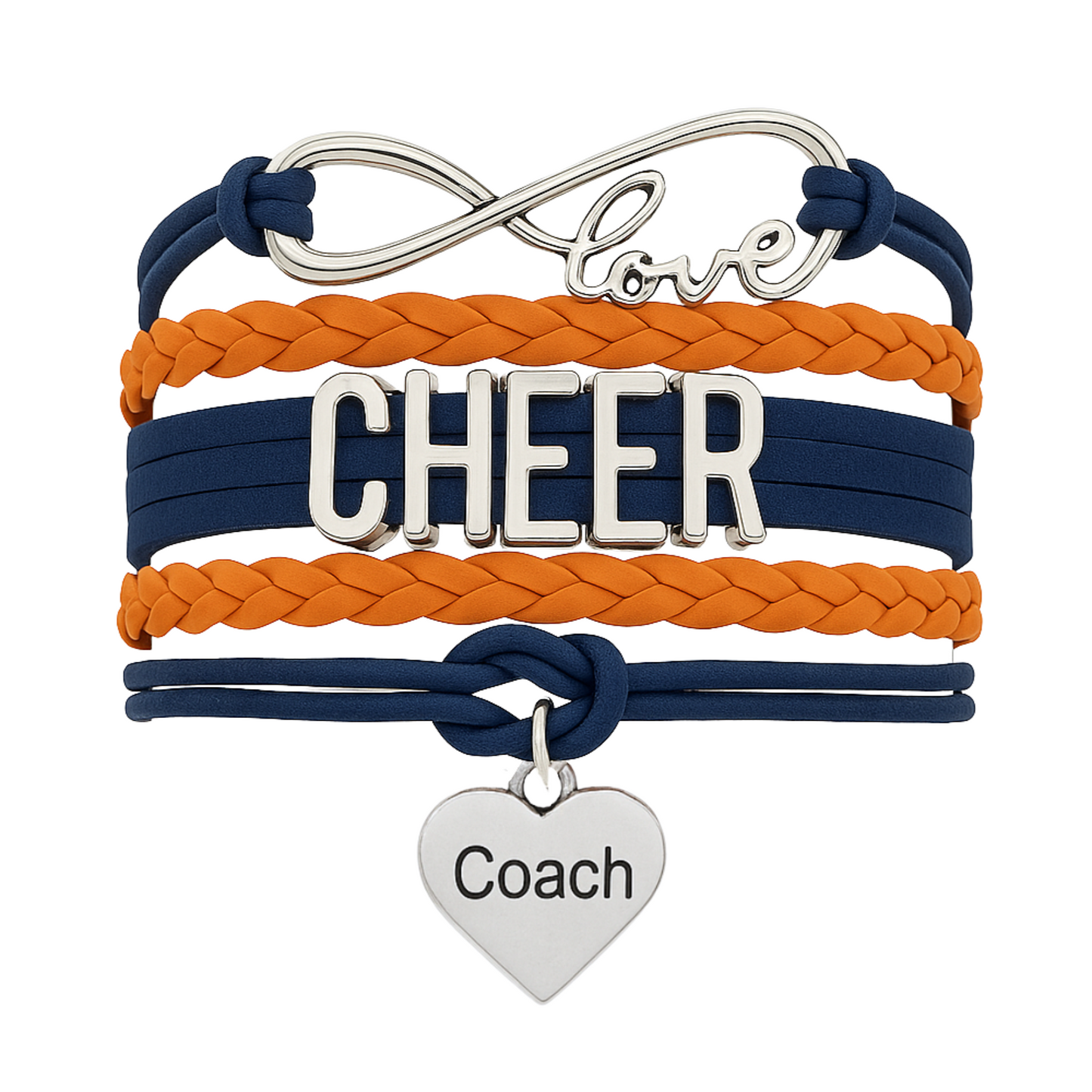 Cheer Coach Infinity Bracelet - Pick Colors & Charms