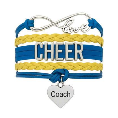 Cheer Coach Infinity Bracelet - Pick Colors & Charms
