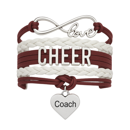 Cheer Coach Infinity Bracelet - Pick Colors & Charms
