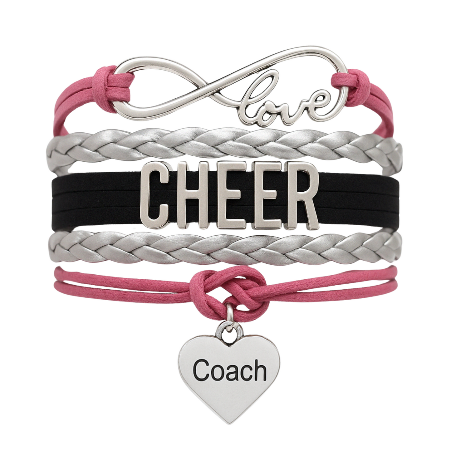 Cheer Coach Infinity Bracelet - Pick Colors & Charms