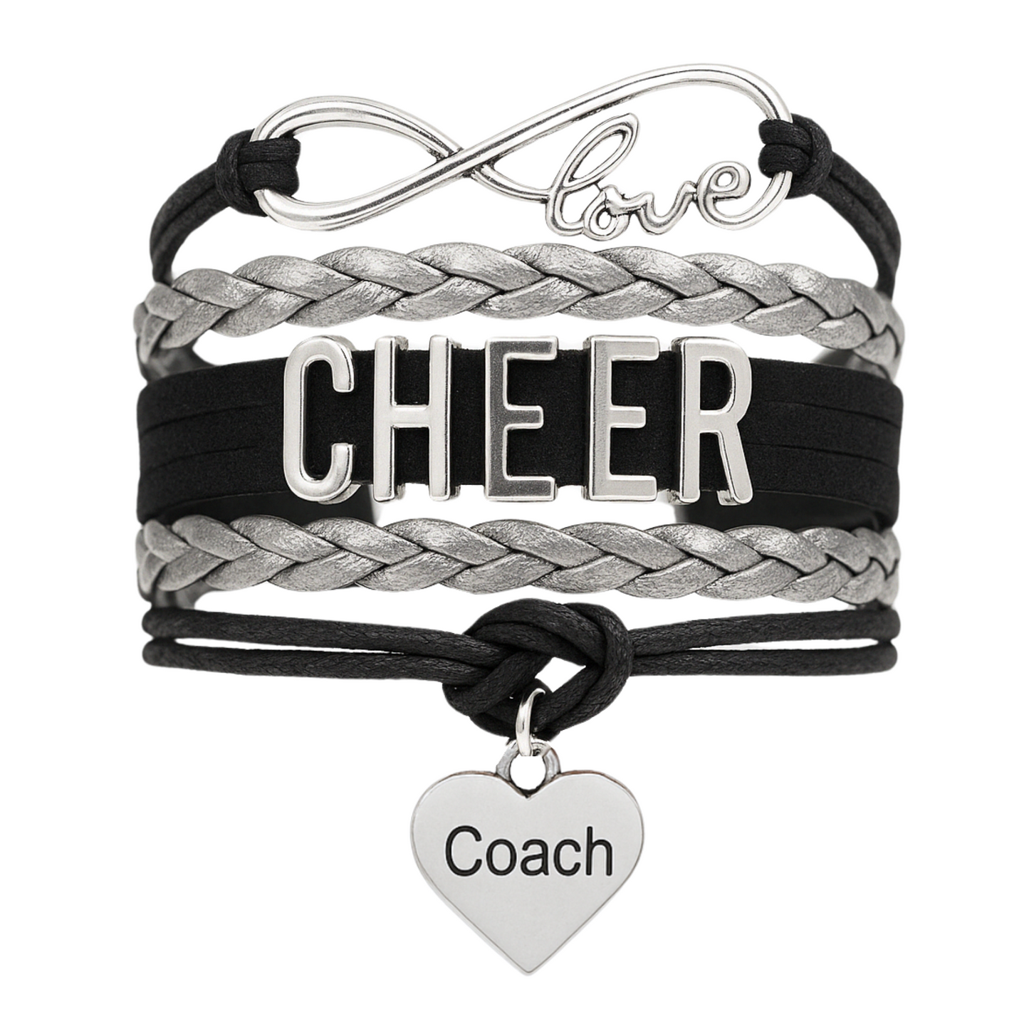 Cheer Coach Infinity Bracelet - Pick Colors & Charms