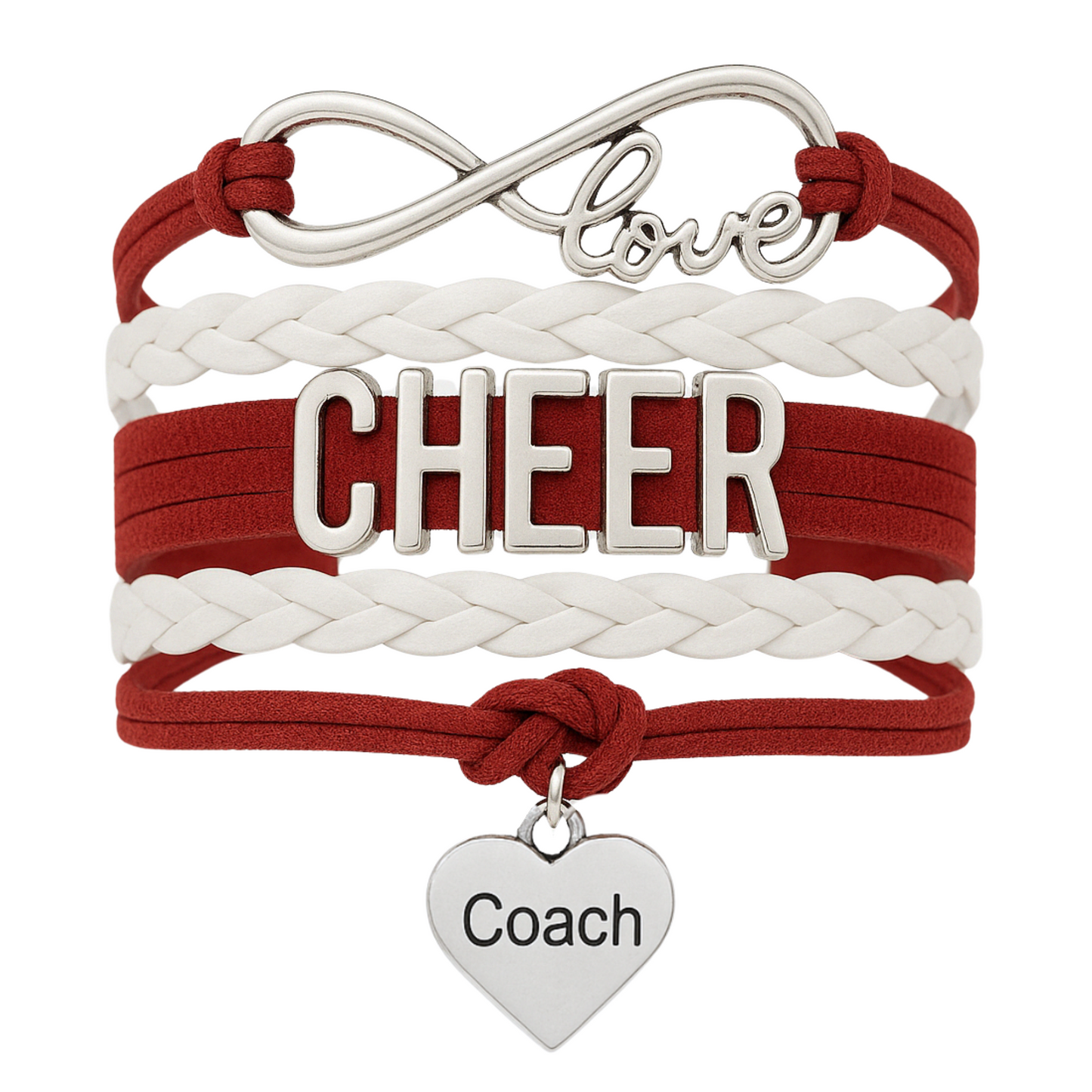 Cheer Coach Infinity Bracelet - Pick Colors & Charms