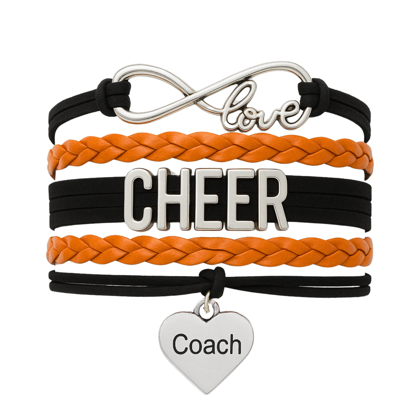 Cheer Coach Infinity Bracelet - Pick Colors & Charms