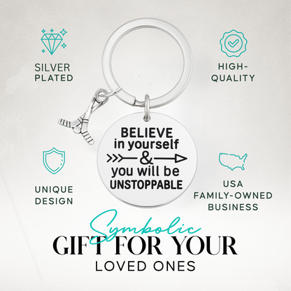 Ice Hockey Keychain with Inspirational Charms