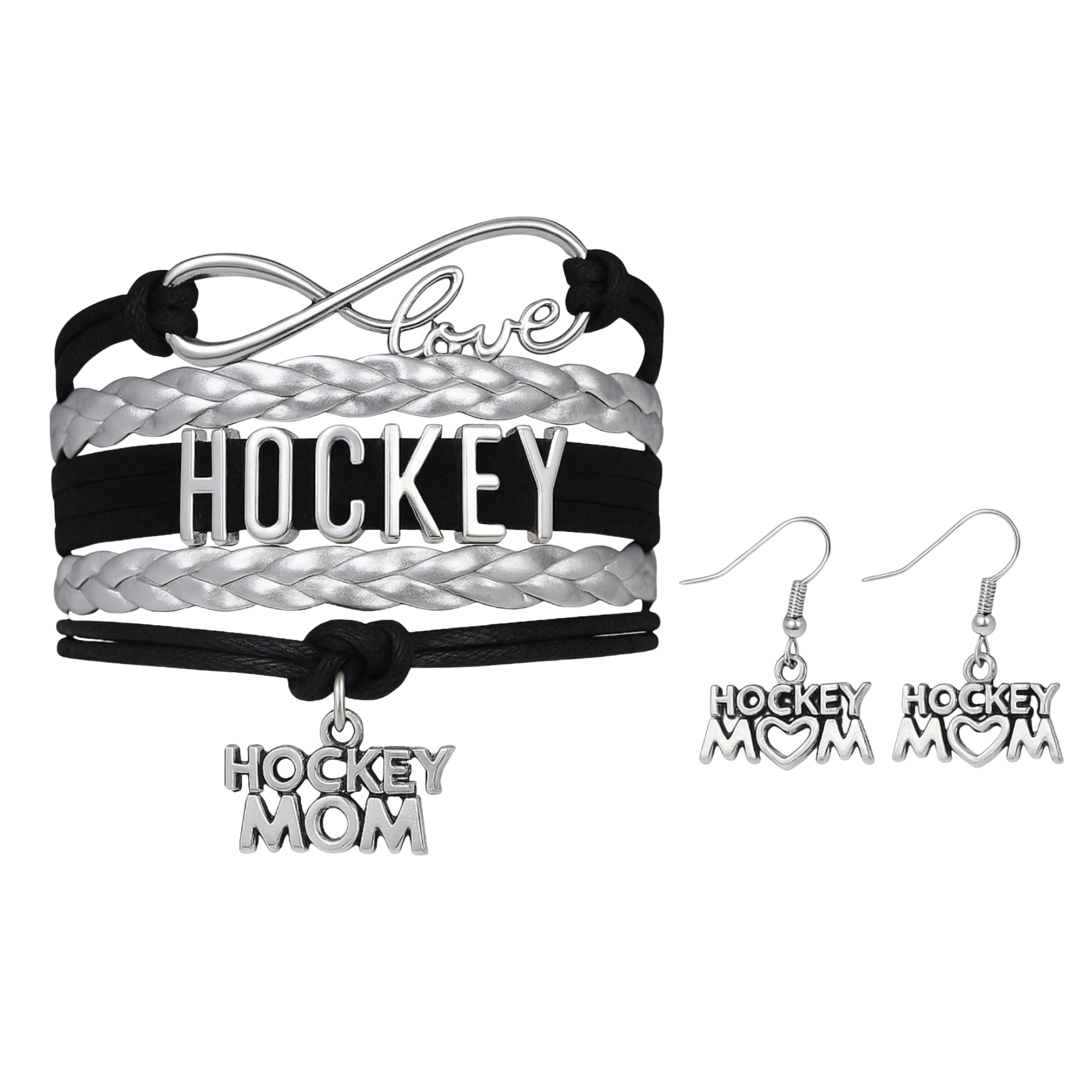 Infinity Hockey Mom Charm Jewelry Set