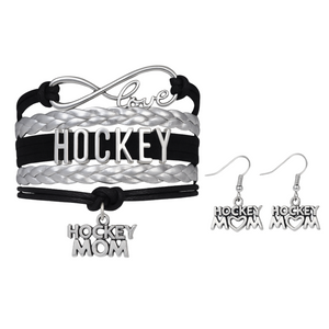 Infinity Hockey Mom Charm Jewelry Set