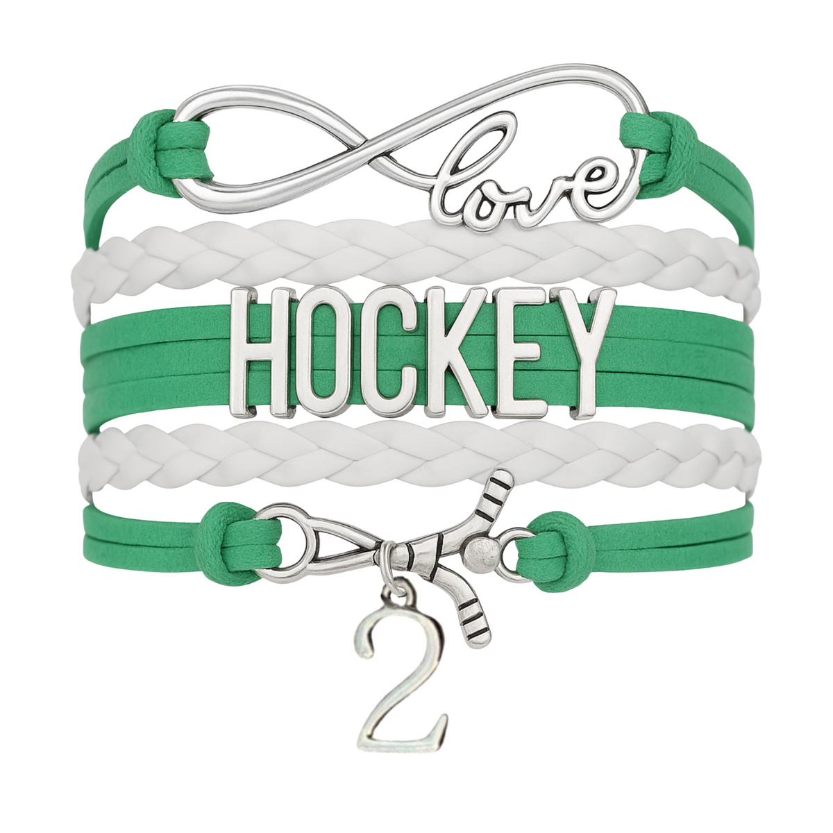 Personalized Hockey Jersey Number Bracelet -Pick Colors