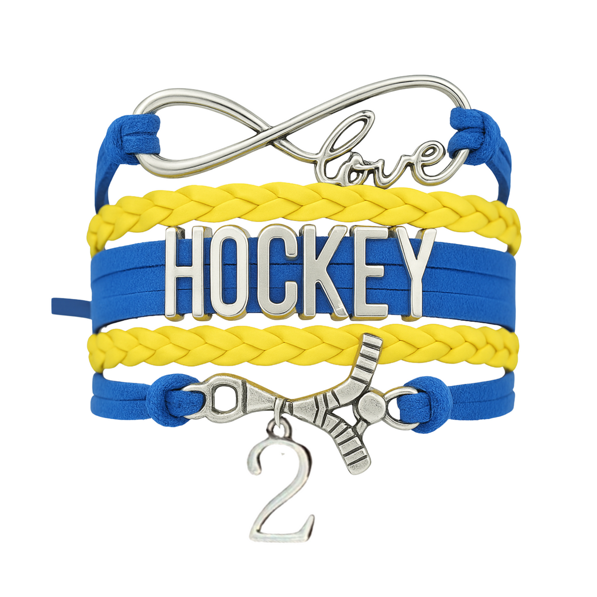 Personalized Hockey Jersey Number Bracelet -Pick Colors