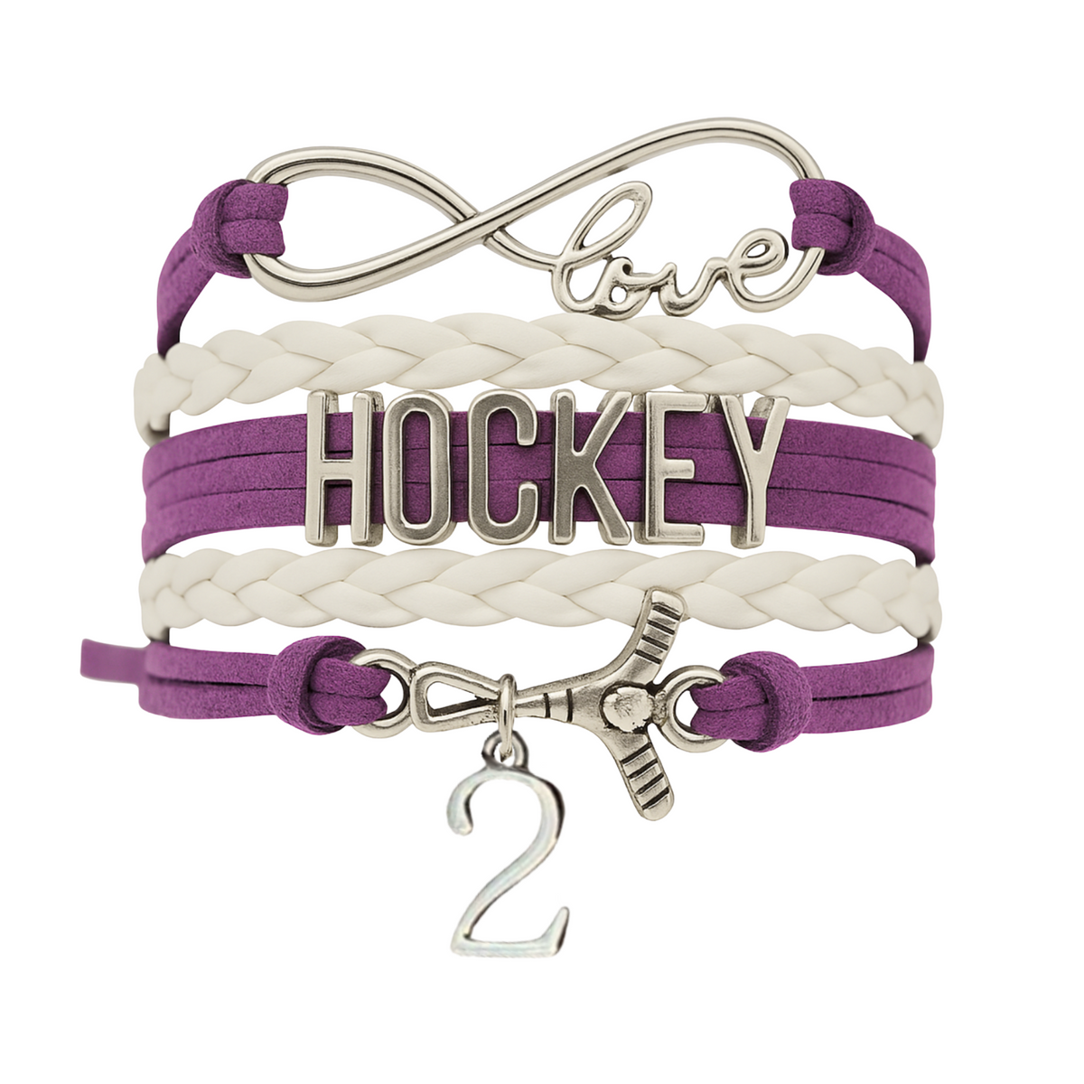 Personalized Hockey Jersey Number Bracelet -Pick Colors