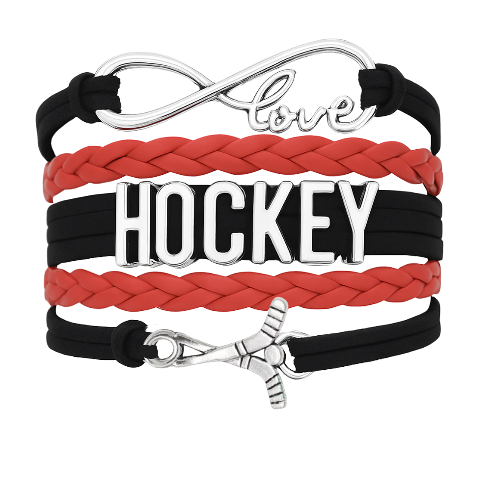 Girls Ice Hockey Infinity Bracelet - Pick Colors