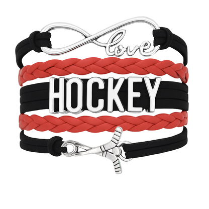 Girls Ice Hockey Infinity Bracelet - Pick Colors