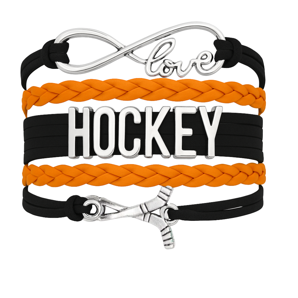 Girls Ice Hockey Infinity Bracelet - Pick Colors